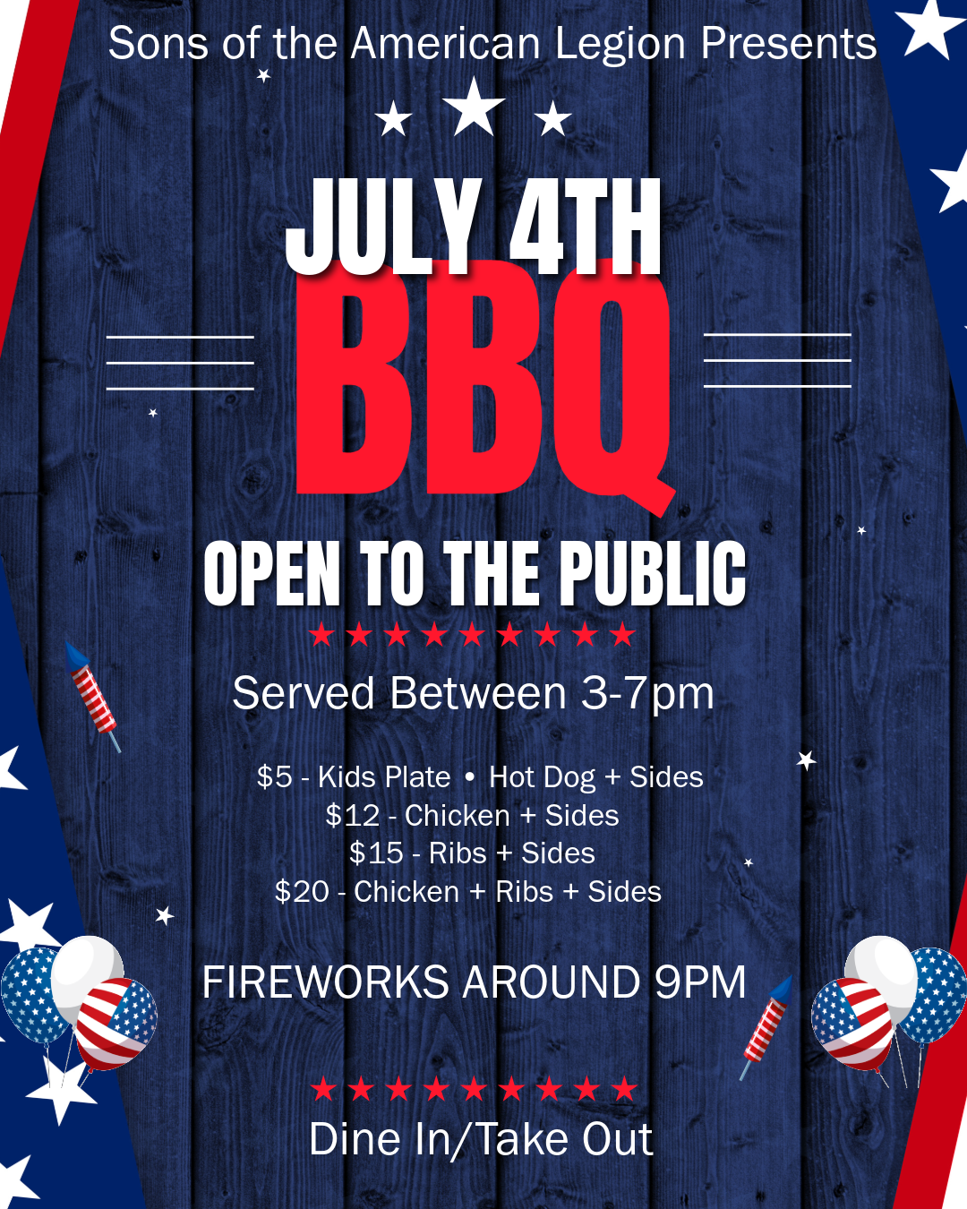 July 4th BBQ Social Media Flyer