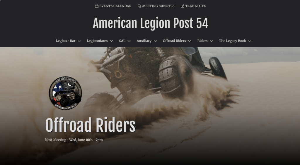 American Legion Post 54 Website Preview