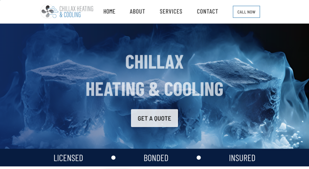 Chillax Heating & Cooling Website Preview