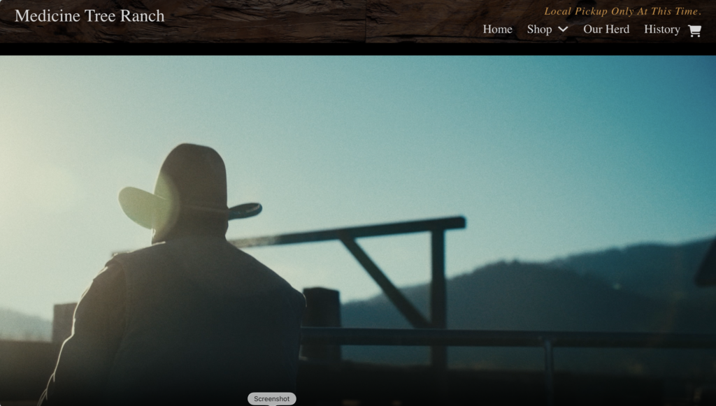 Medicine Tree Ranch Website Preview
