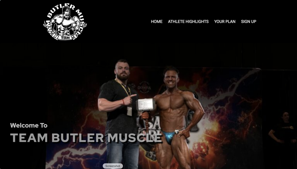 Team Butler Muscle Website Preview