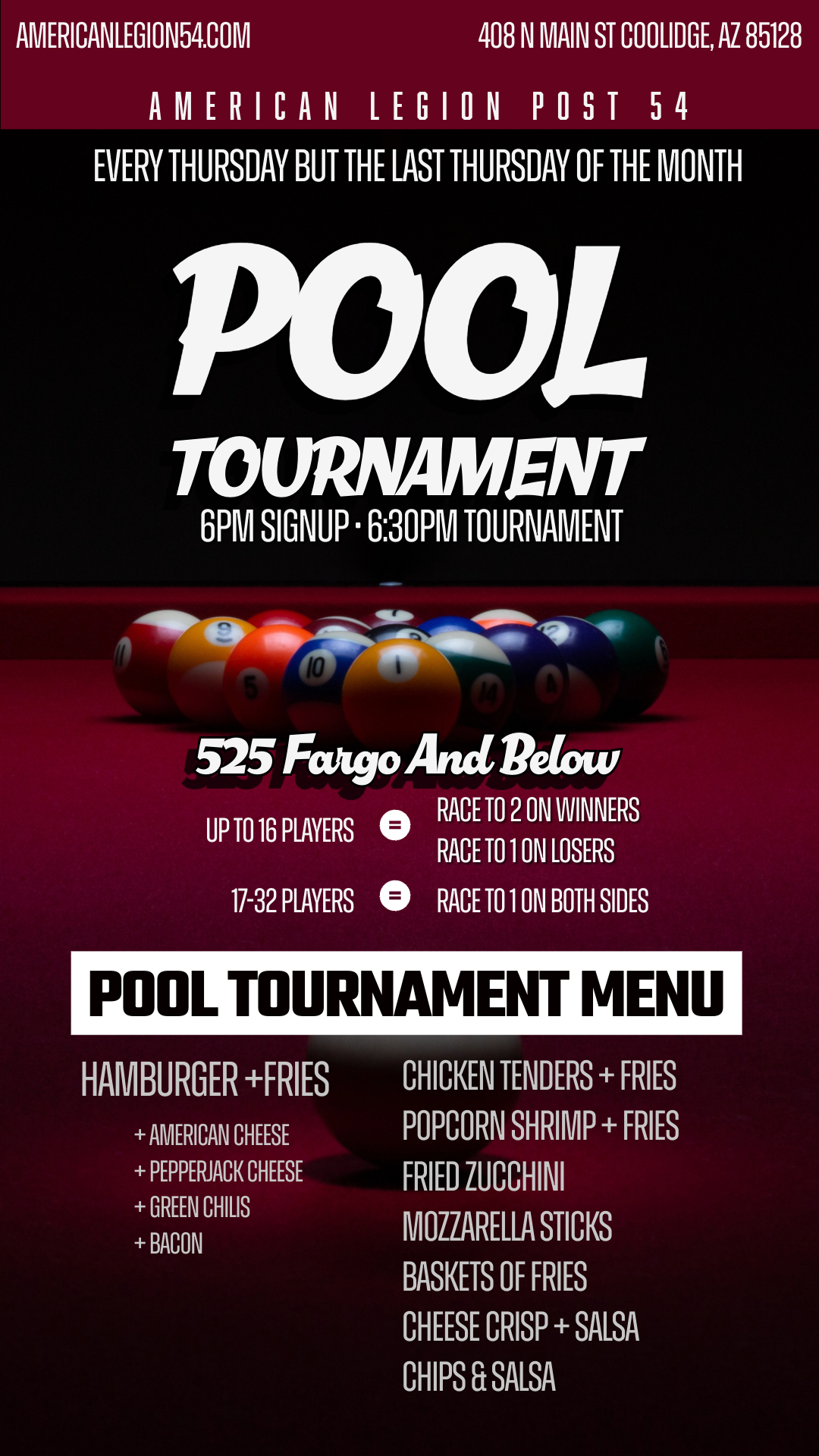 Pool Tournament Social Media Flyer